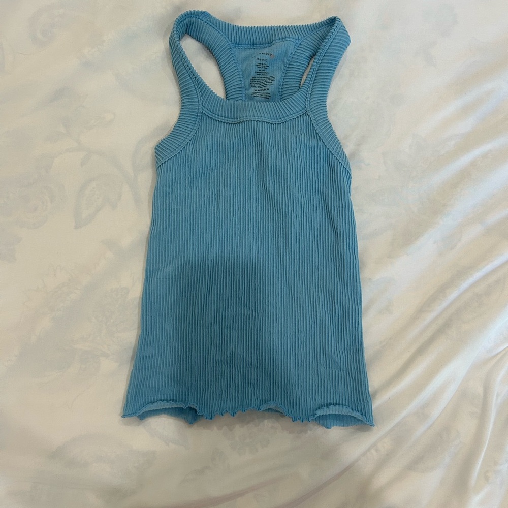 Free People Intimates Blue Tank Ruffle Bottom